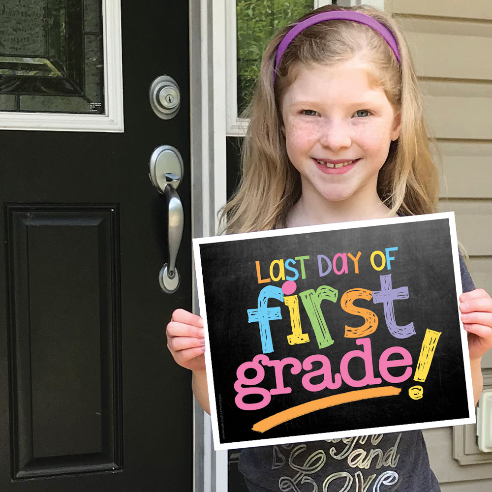 First & Last Day of School Signs Pastel Chalk