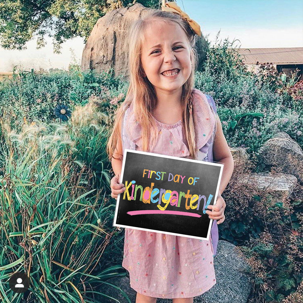 First & Last Day of School Signs Pastel Chalk