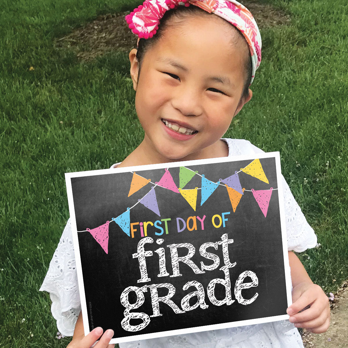 First & Last Day of School Signs Pastel Flags