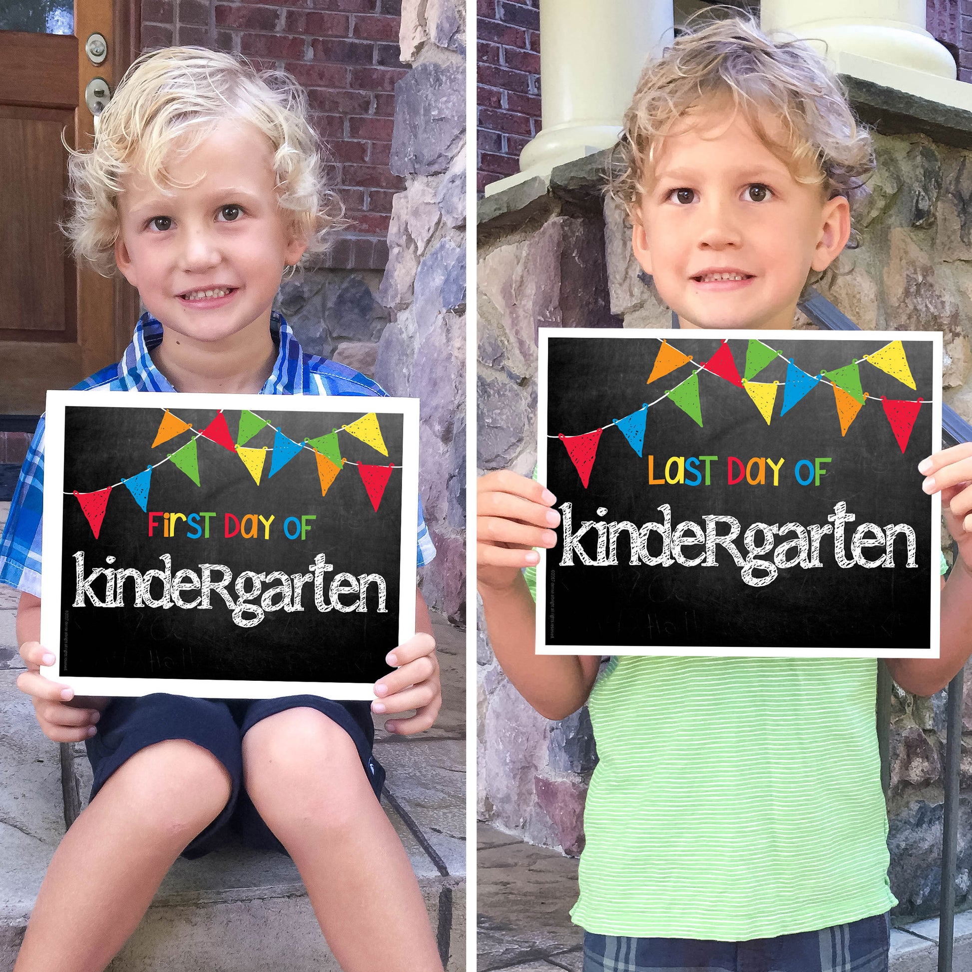First & Last Day of School Signs Primary Flags