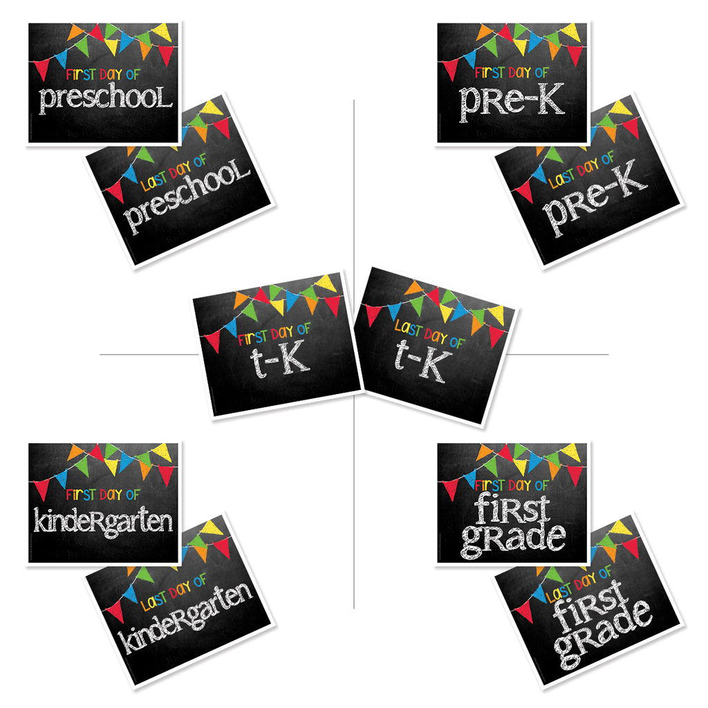 First & Last Day of School Signs Primary Flags