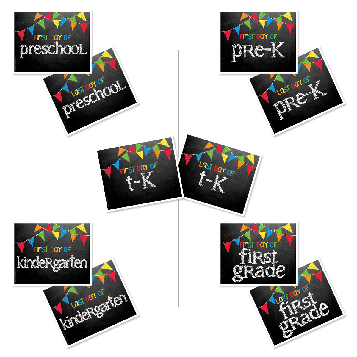 First & Last Day of School Signs Primary Flags