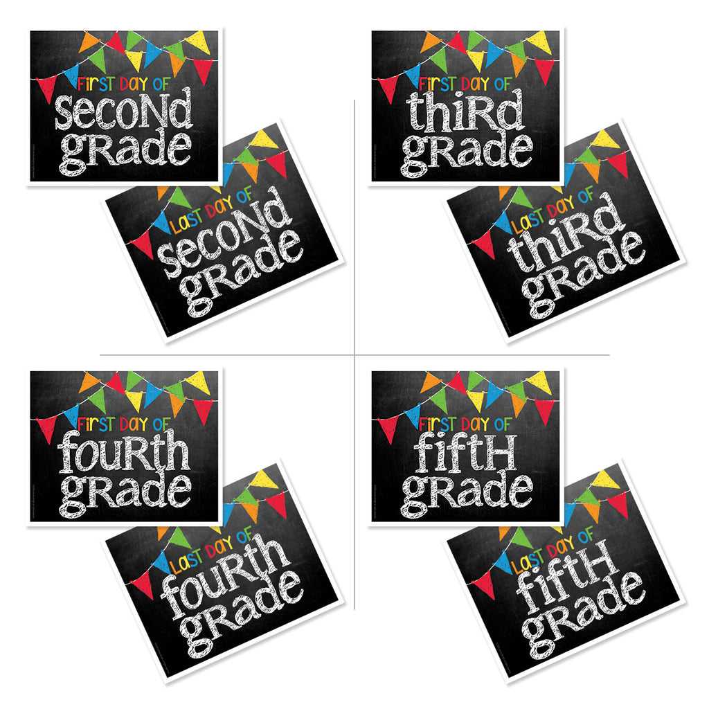 First & Last Day of School Signs Primary Flags