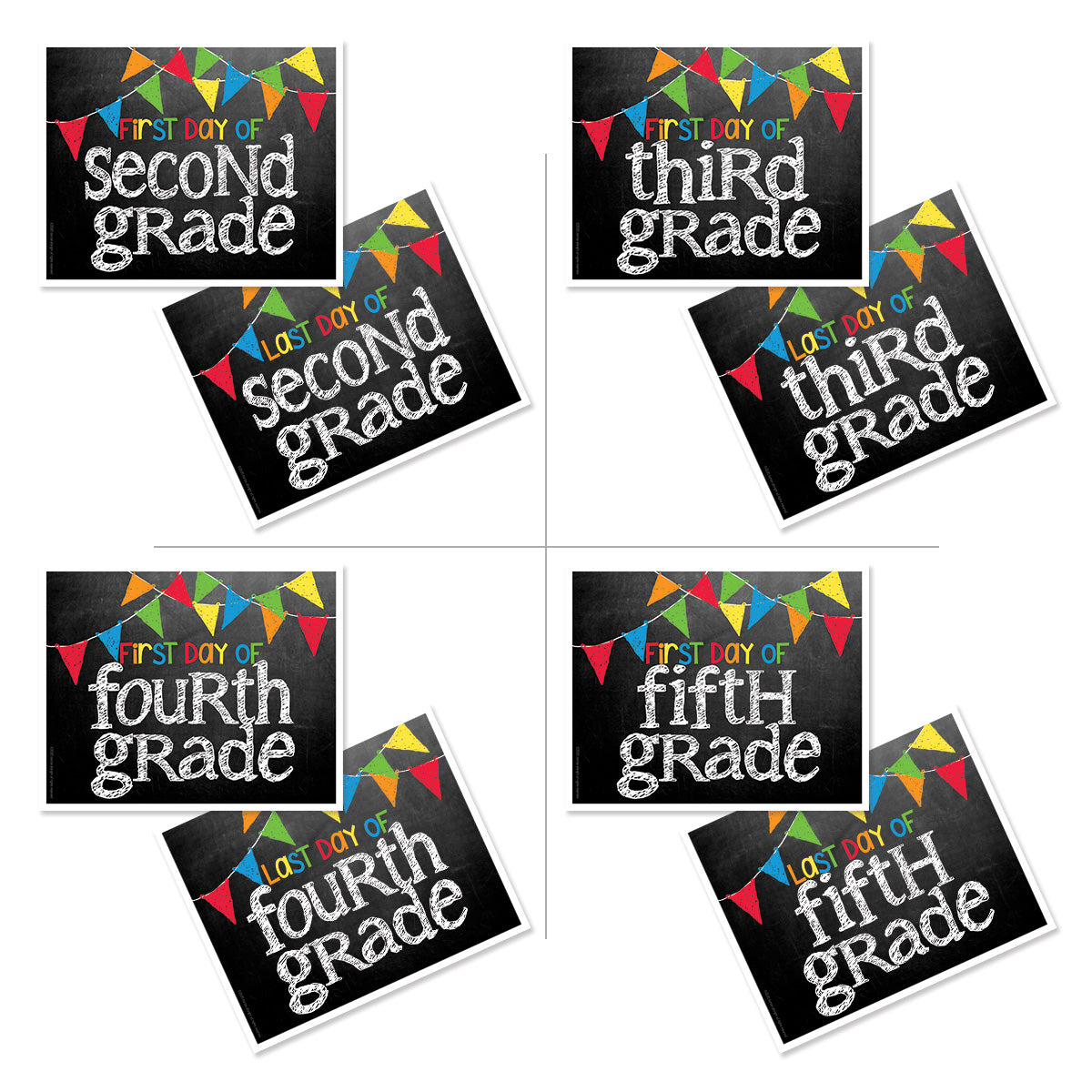 First & Last Day of School Signs Primary Flags