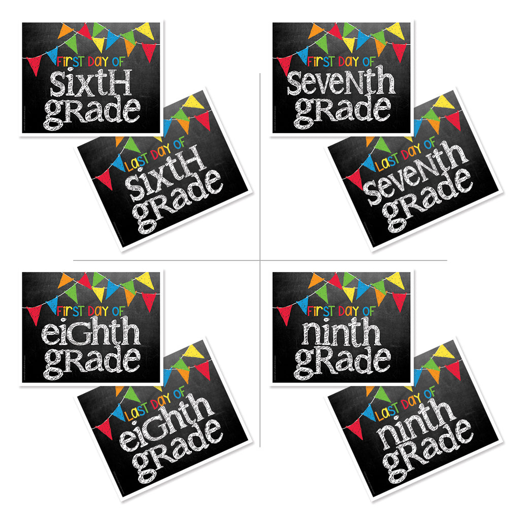 First & Last Day of School Signs Primary Flags