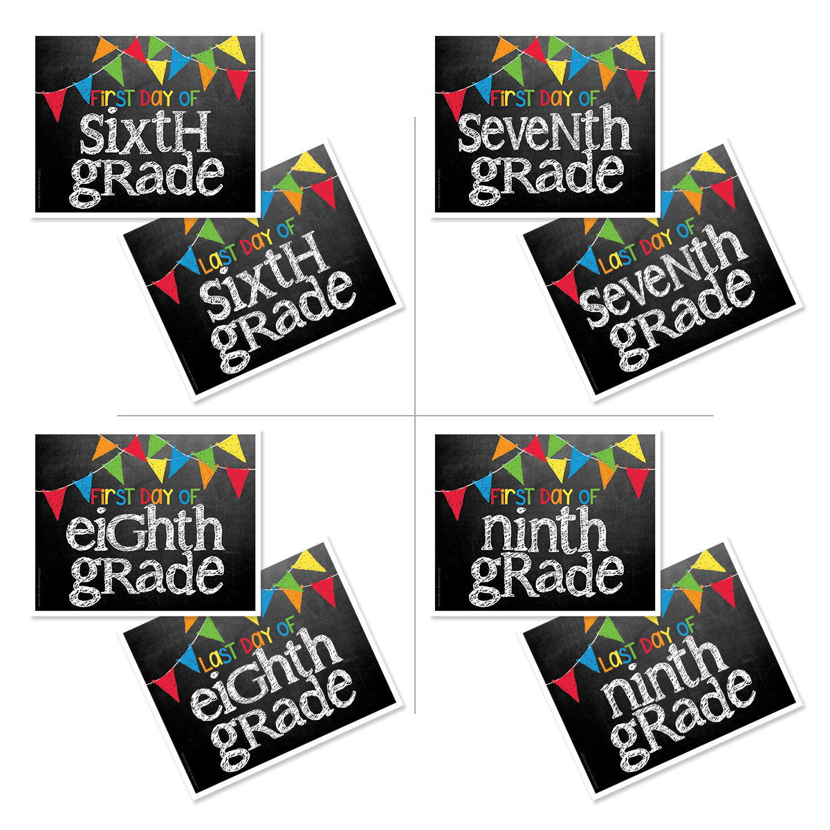 First & Last Day of School Signs Primary Flags