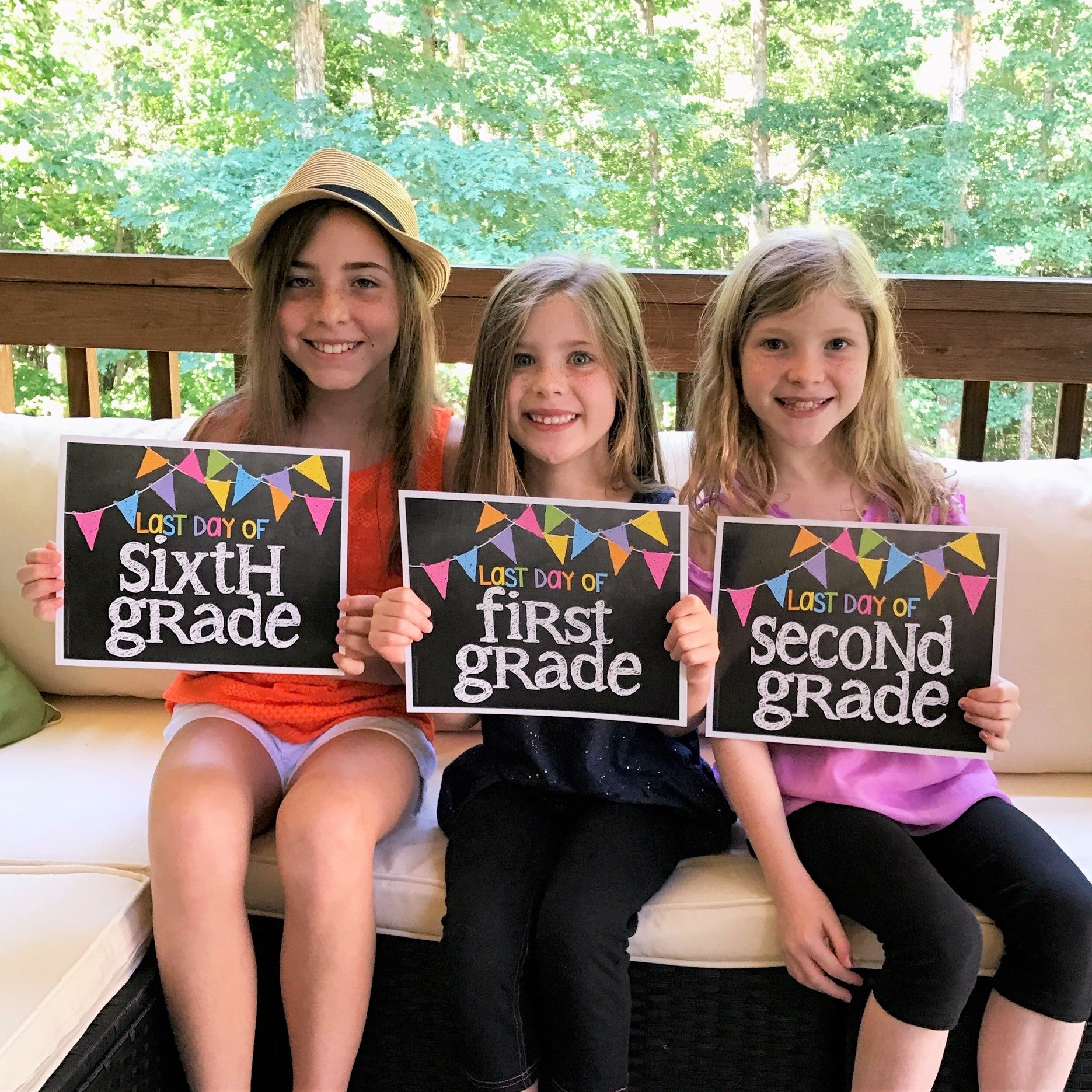 First & Last Day of School Signs Pastel Flags