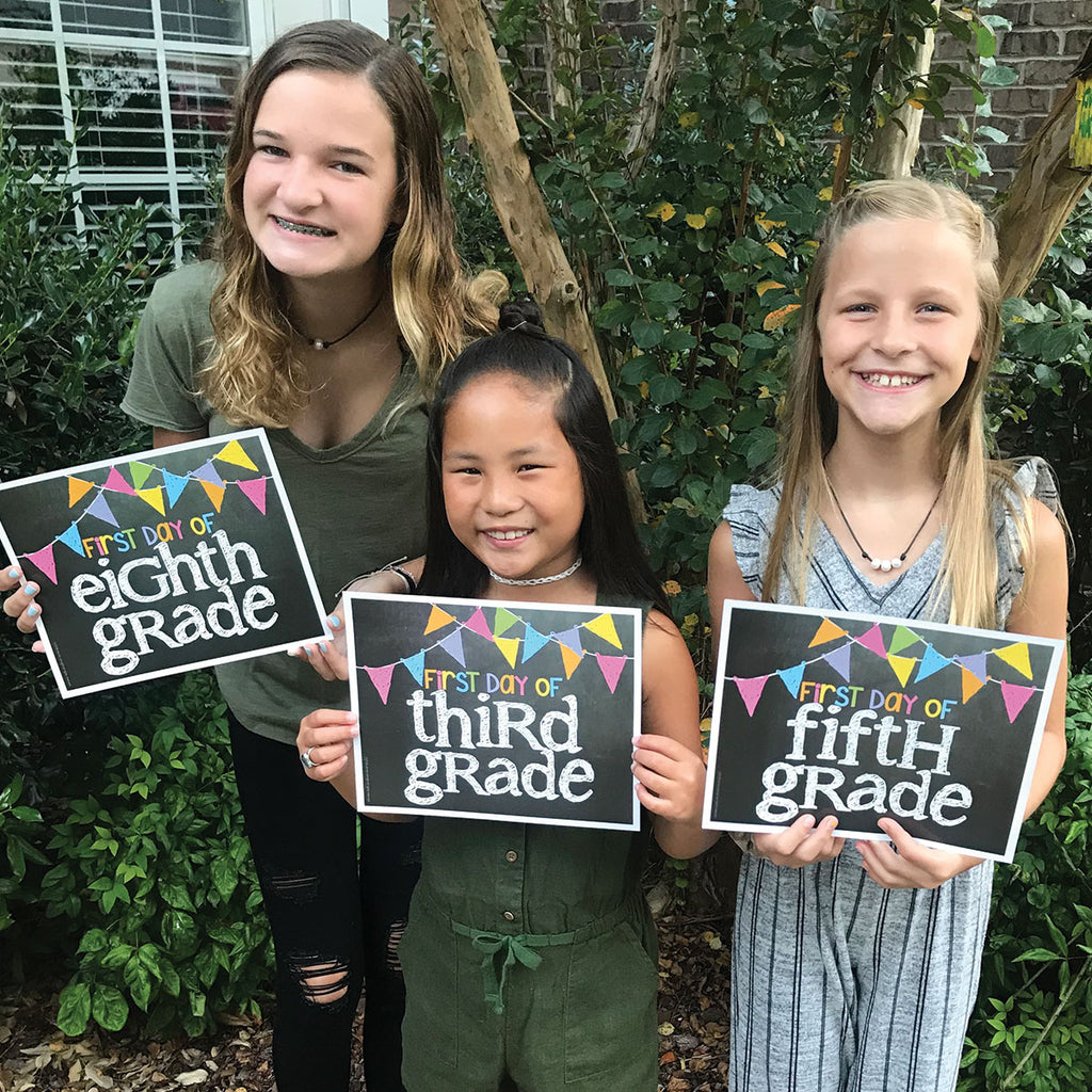 First & Last Day of School Signs Pastel Flags