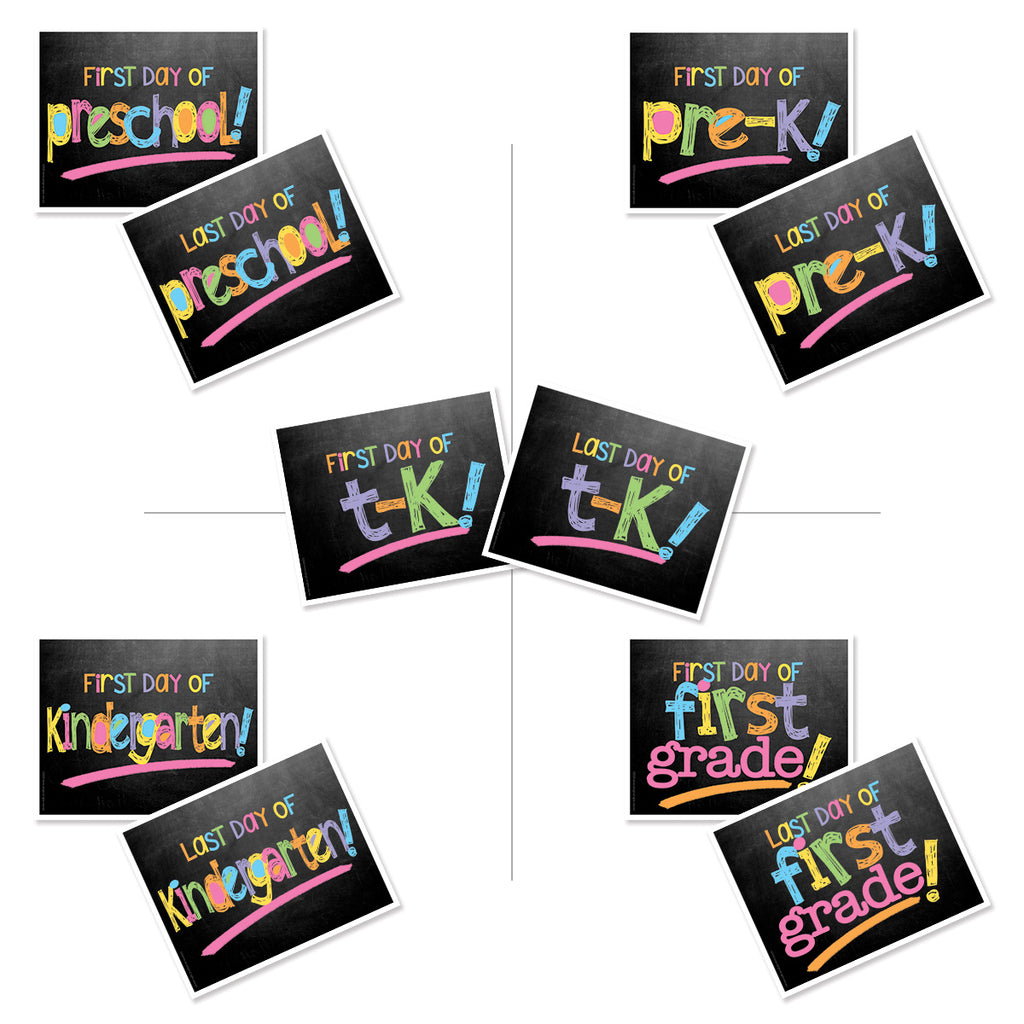 First & Last Day of School Signs Pastel Chalk