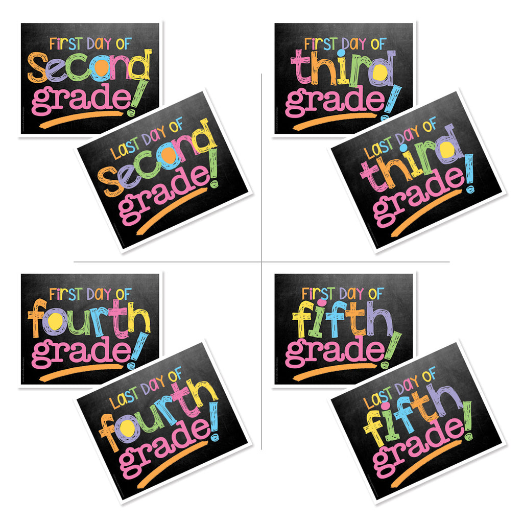 First & Last Day of School Signs Pastel Chalk