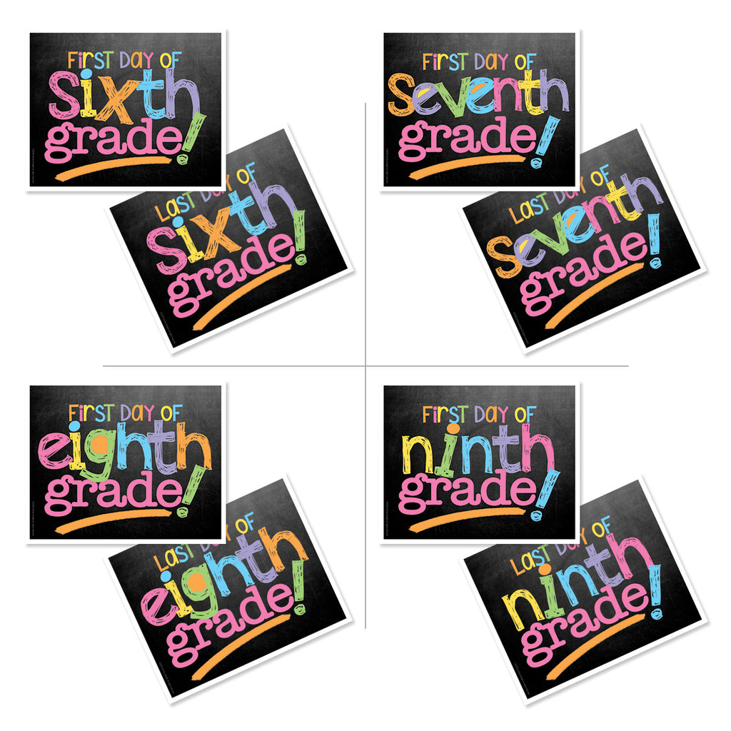 First & Last Day of School Signs Pastel Chalk