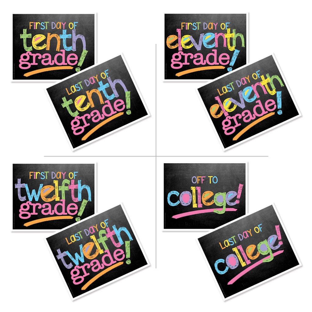 First & Last Day of School Signs Pastel Chalk