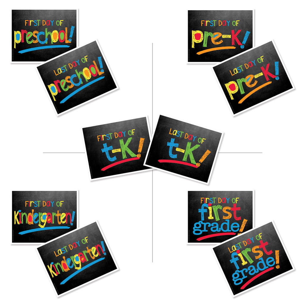 First & Last Day of School Signs Primary Chalk