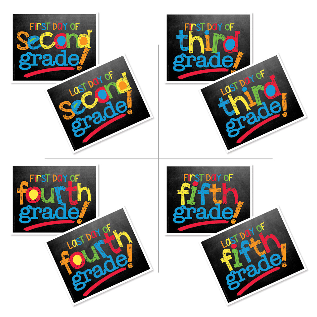 First & Last Day of School Signs Primary Chalk
