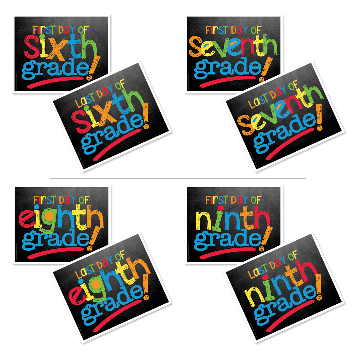 First & Last Day of School Signs Primary Chalk