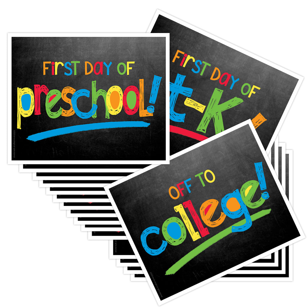 First & Last Day of School Signs Primary Chalk
