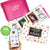 First and Last Days of School photo album with polka dot design, pink cover, and smartphone app.