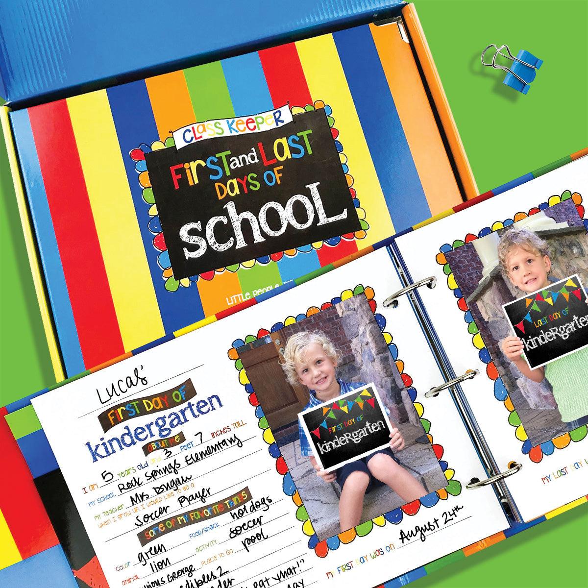 Class Keeper® School Days Keepsake Bundle | School Memory Book, 1st Day/Last Day of School Photo Prop Deck + BONUS App Membership