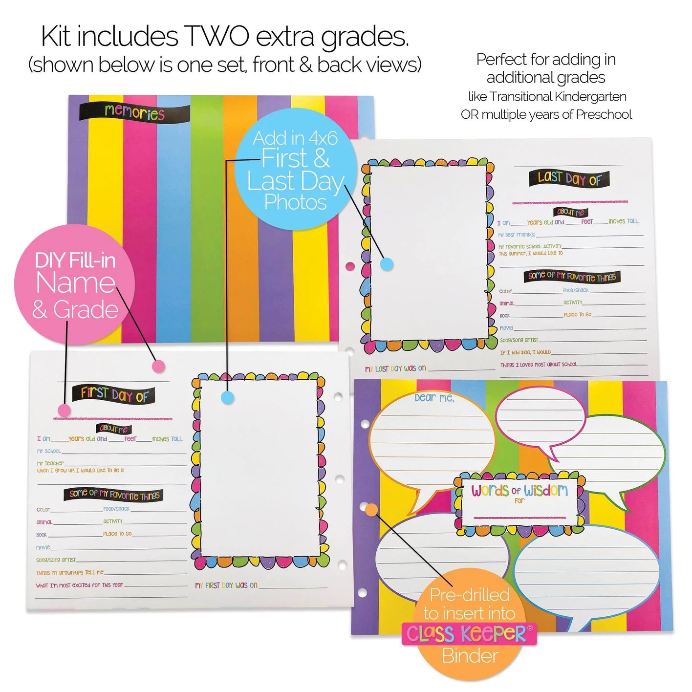 Extra Class Keeper® Pastel Dots First & Last Day Pages