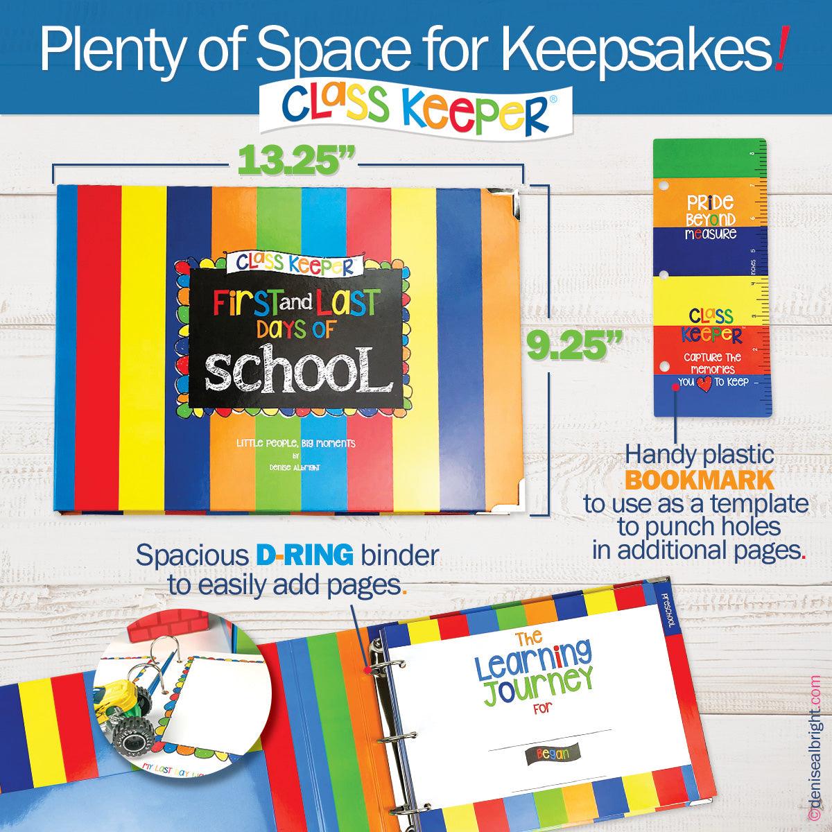 Class Keeper® School Days Keepsake Bundle | School Memory Book, 1st Day/Last Day of School Photo Prop Deck + BONUS App Membership
