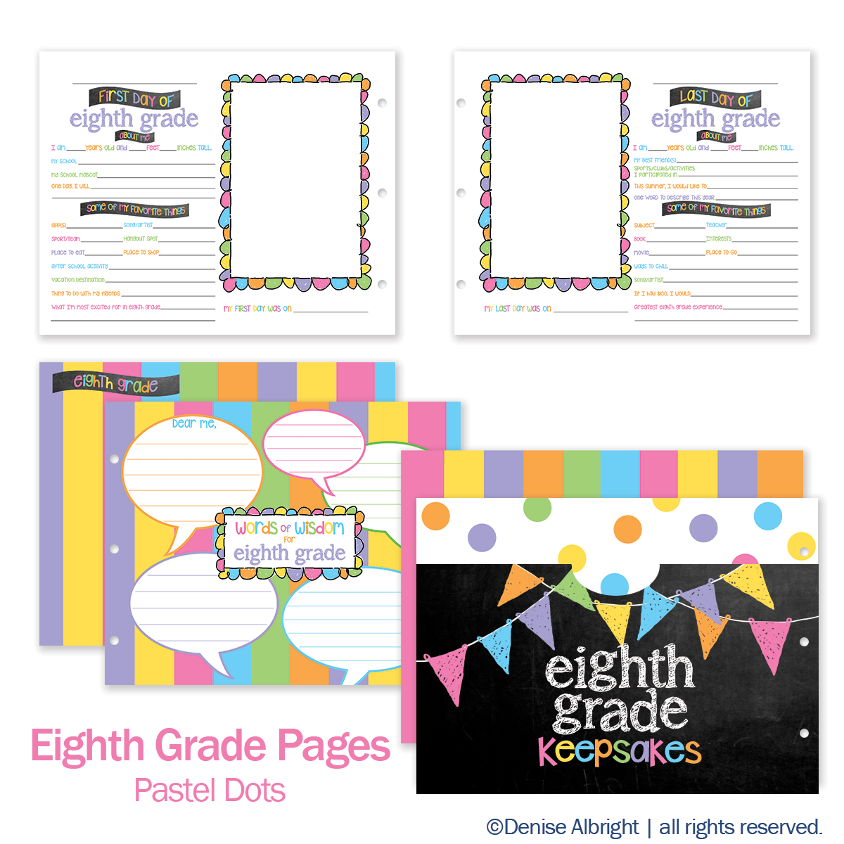 Class Keeper® Memory Book Replacement Pages | Pastel Dots
