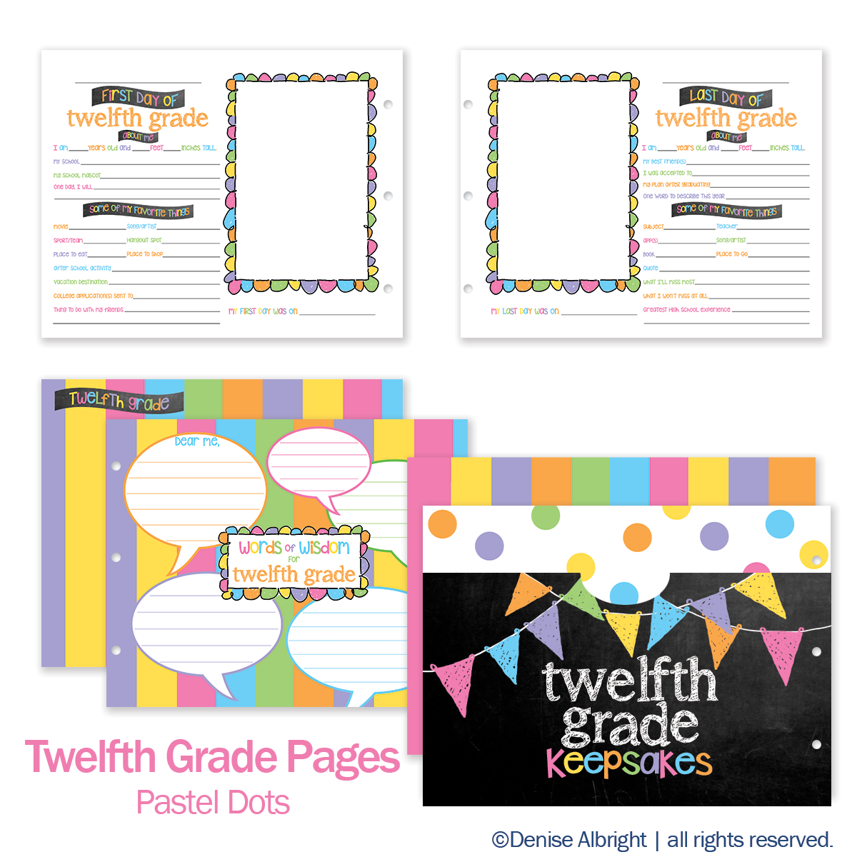 Class Keeper® Memory Book Replacement Pages | Pastel Dots