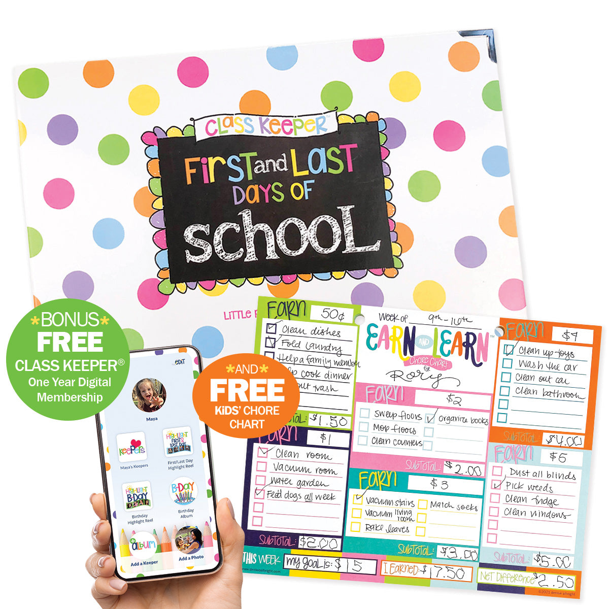 Class Keeper® School Days Memory Book Pastel Dots