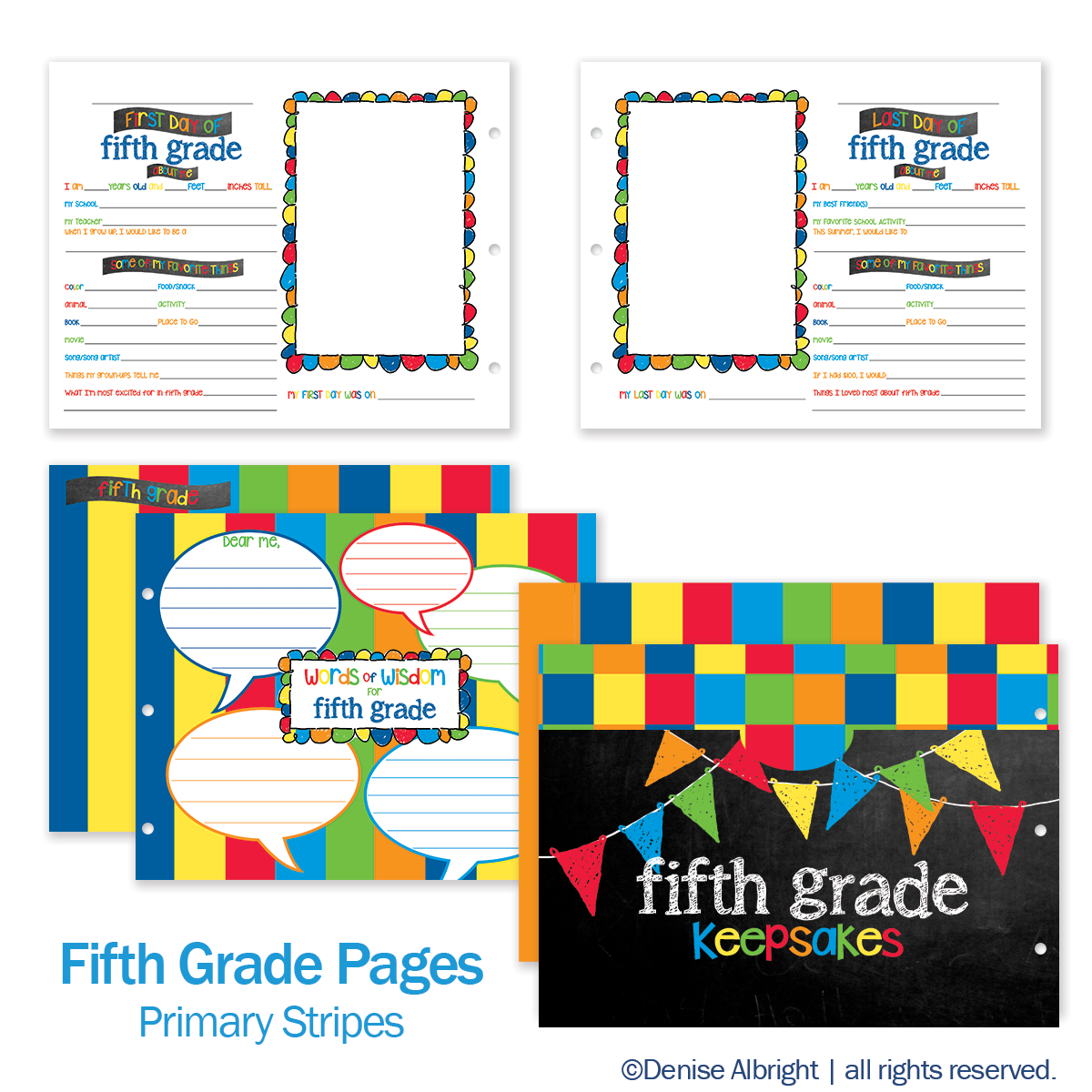 Class Keeper® Memory Book Replacement Pages | Primary Stripes