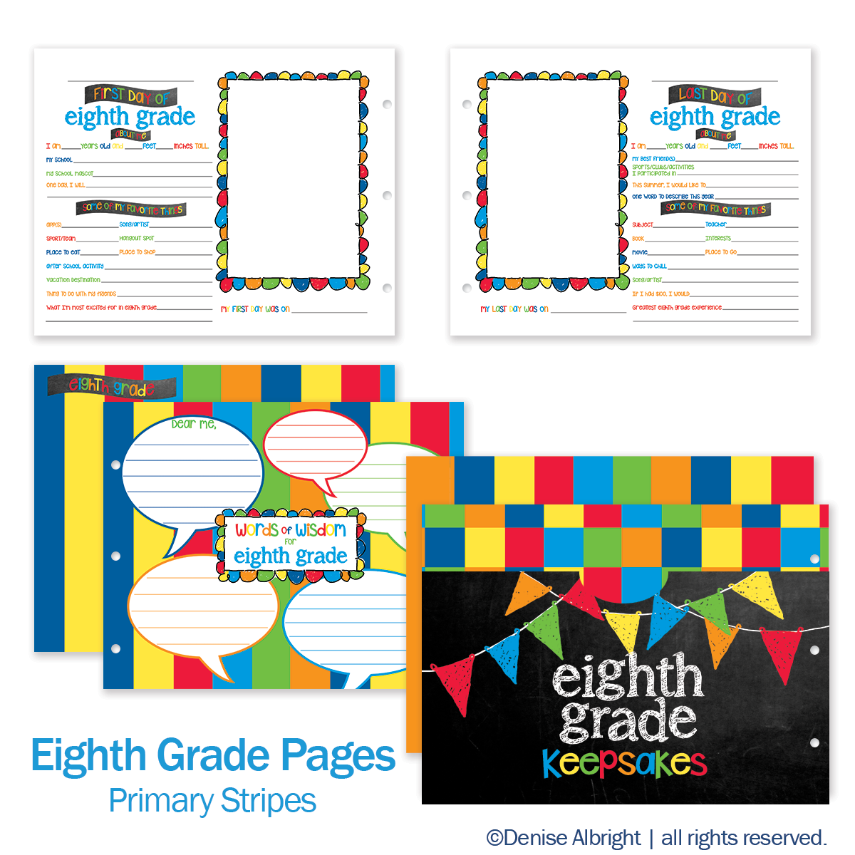 Class Keeper® Memory Book Replacement Pages | Primary Stripes