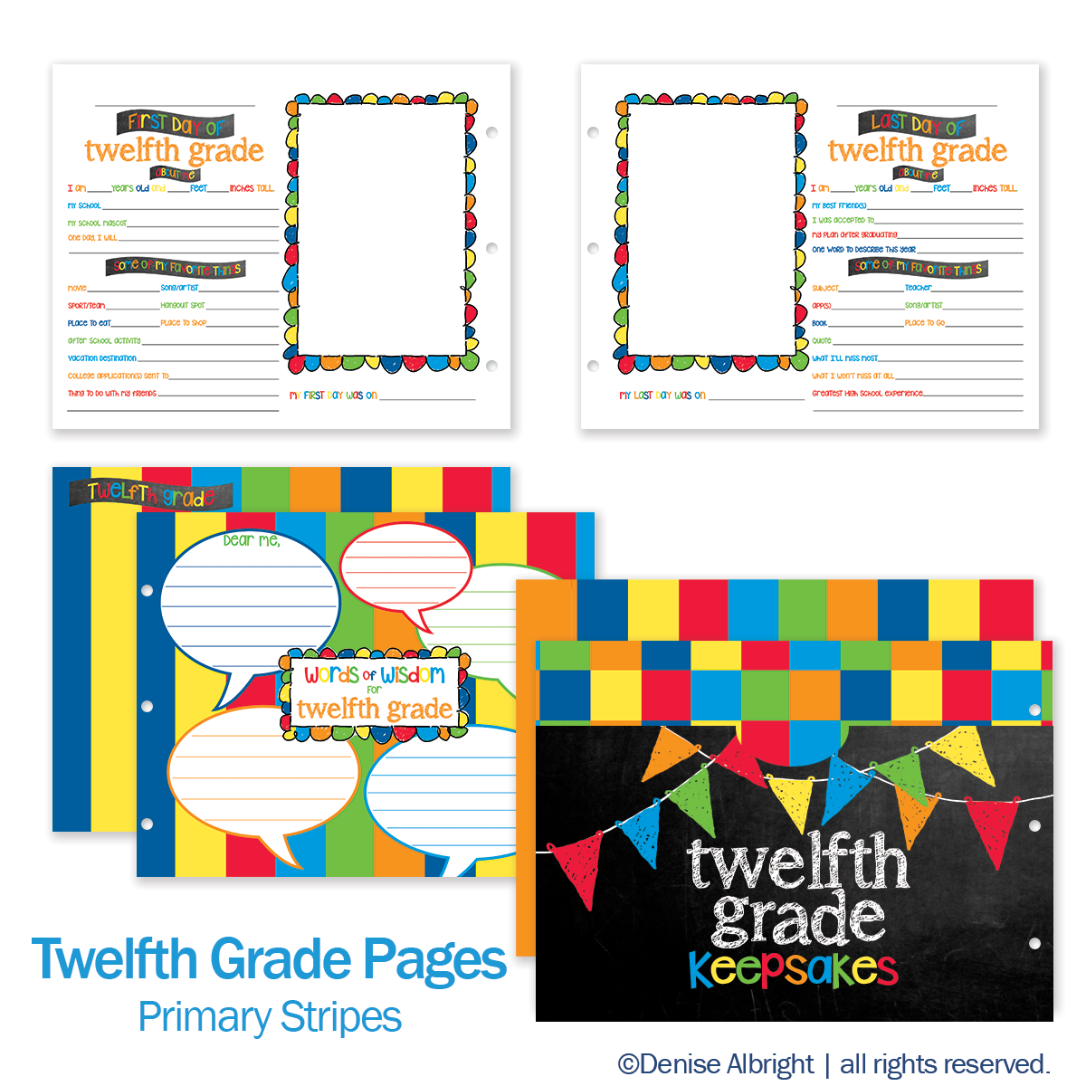 Class Keeper® Memory Book Replacement Pages | Primary Stripes