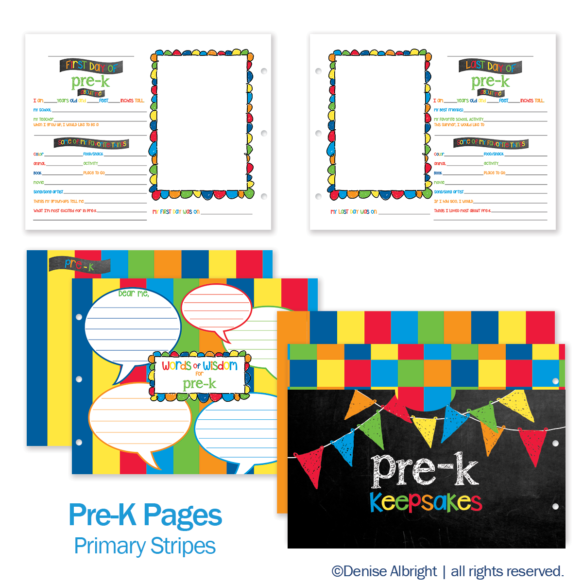Class Keeper® Memory Book Replacement Pages | Primary Stripes