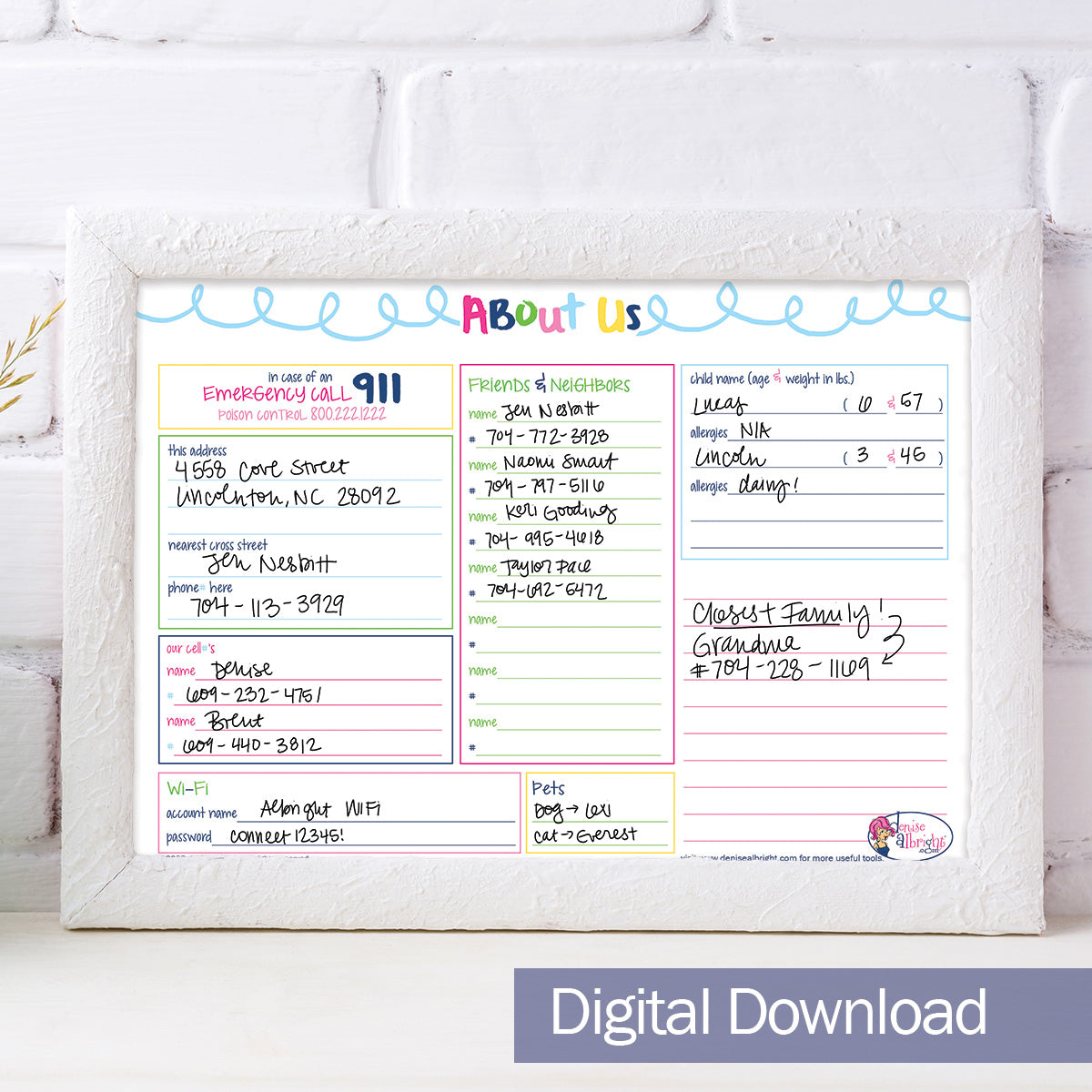 Printable About Us Home & Family Worksheet | Print-ready, Delivered Instantly
