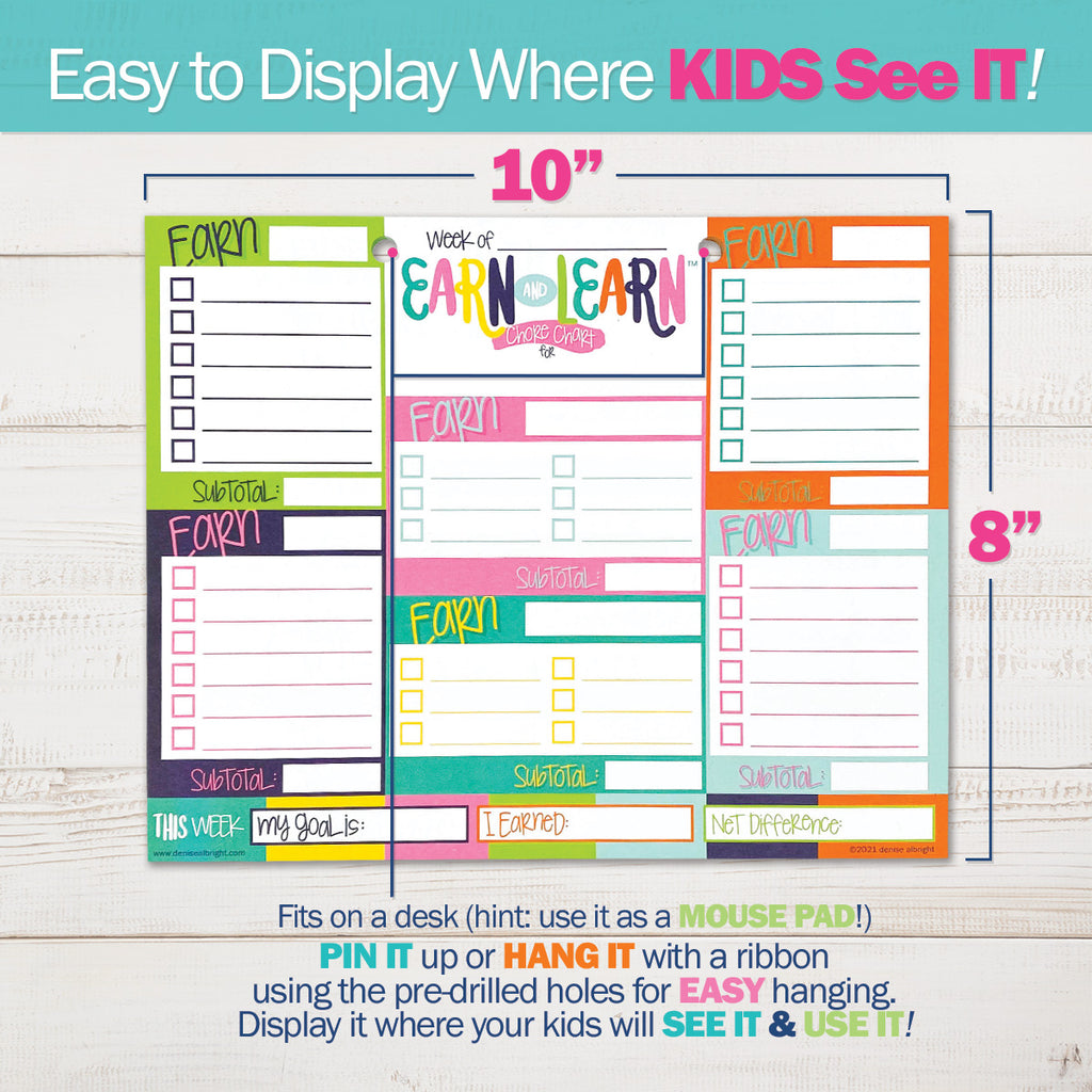 Earn & Learn® Kids' Bloomin' Colors Chore Chart Pad