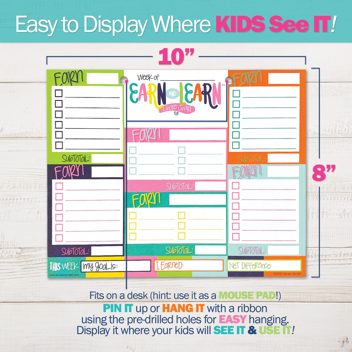 Earn & Learn® Kids' Bloomin' Colors Chore Chart Pad