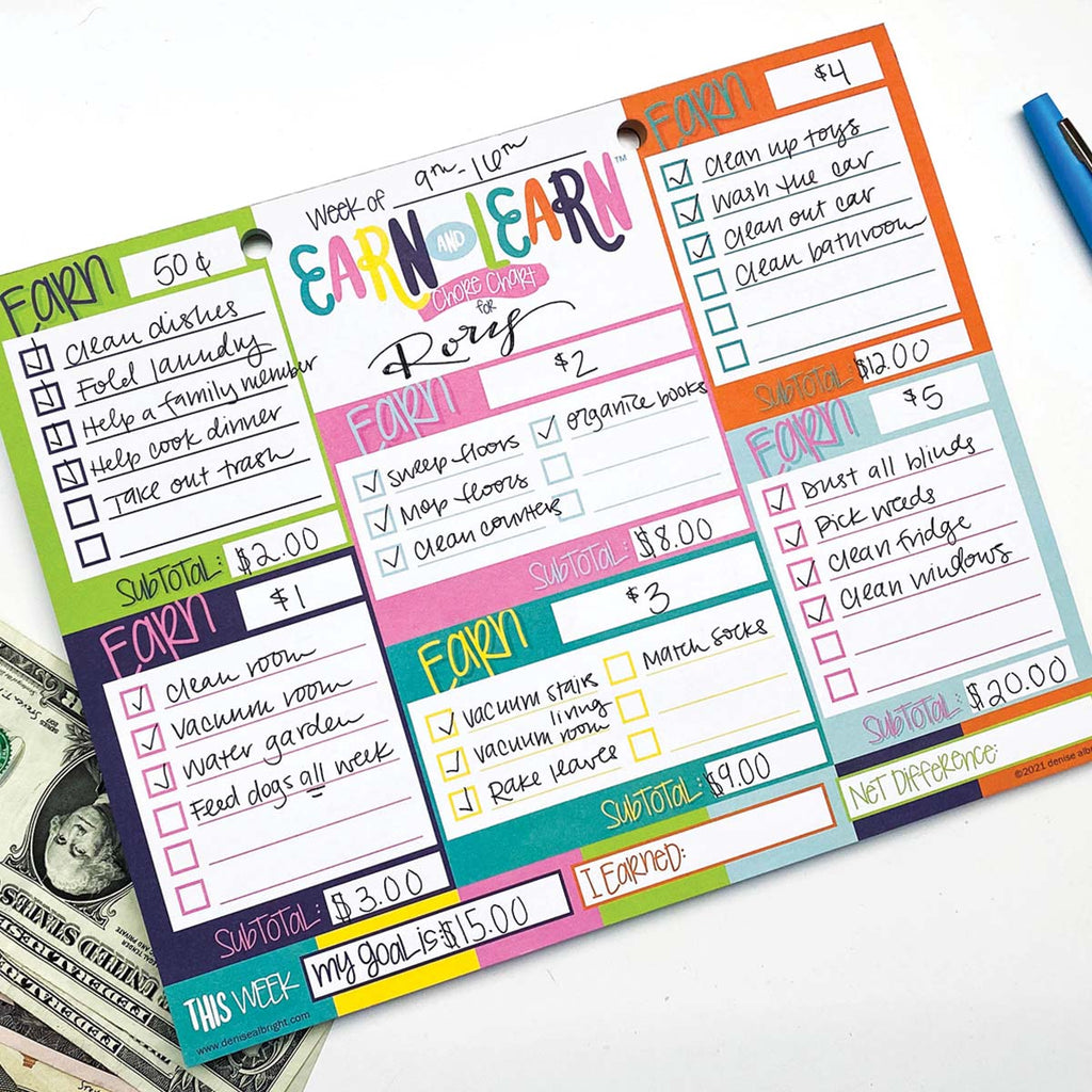 Earn & Learn® Kids' Bloomin' Colors Chore Chart Pad