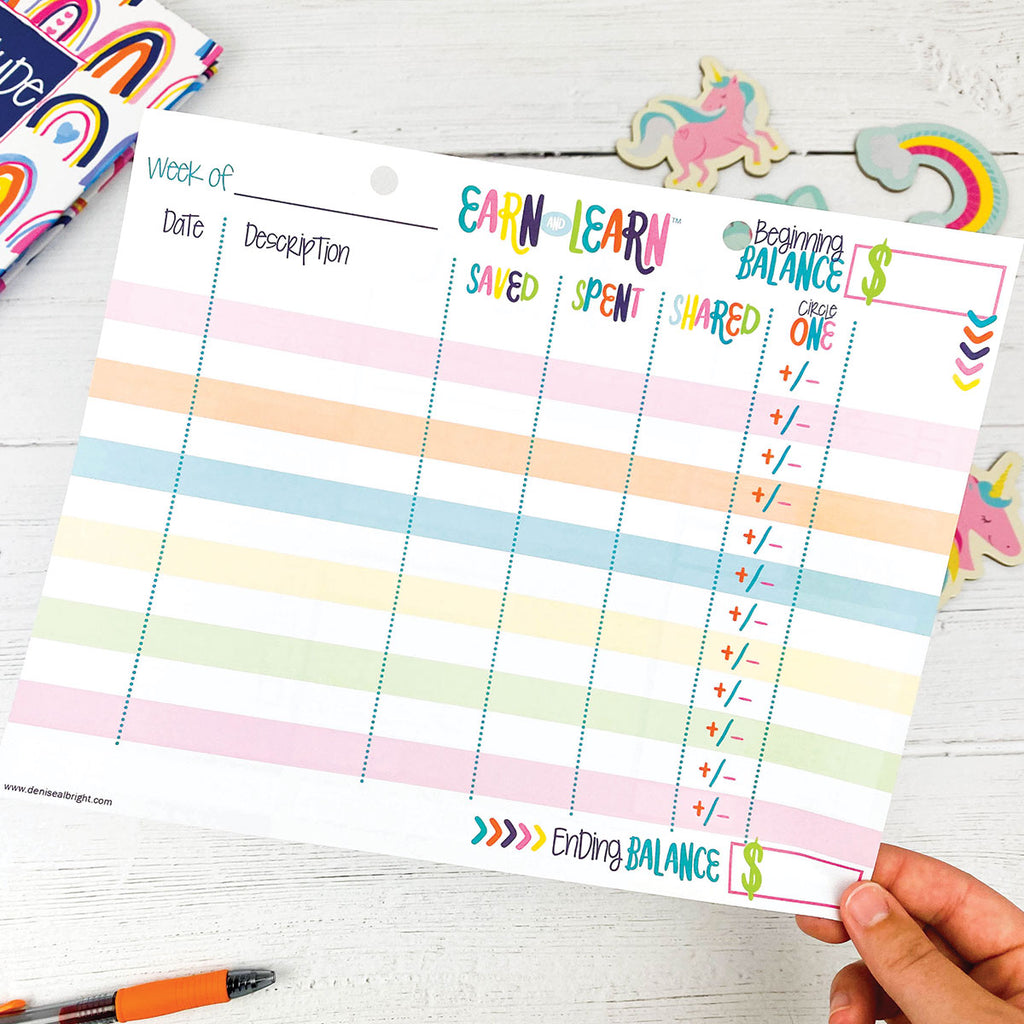 Earn & Learn® Kids' Bloomin' Colors Chore Chart Pad