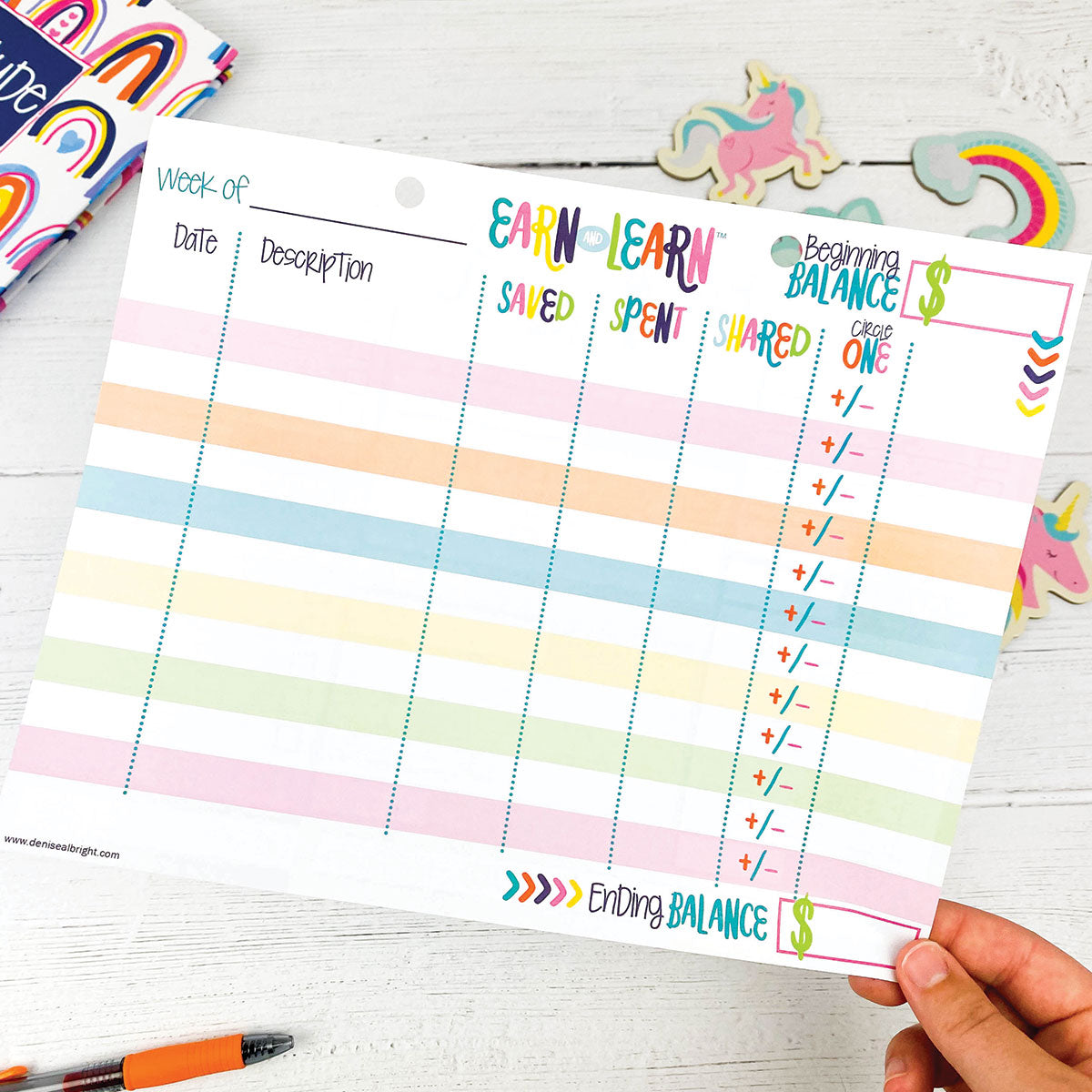 Earn & Learn® Kids' Bloomin' Colors Chore Chart Pad