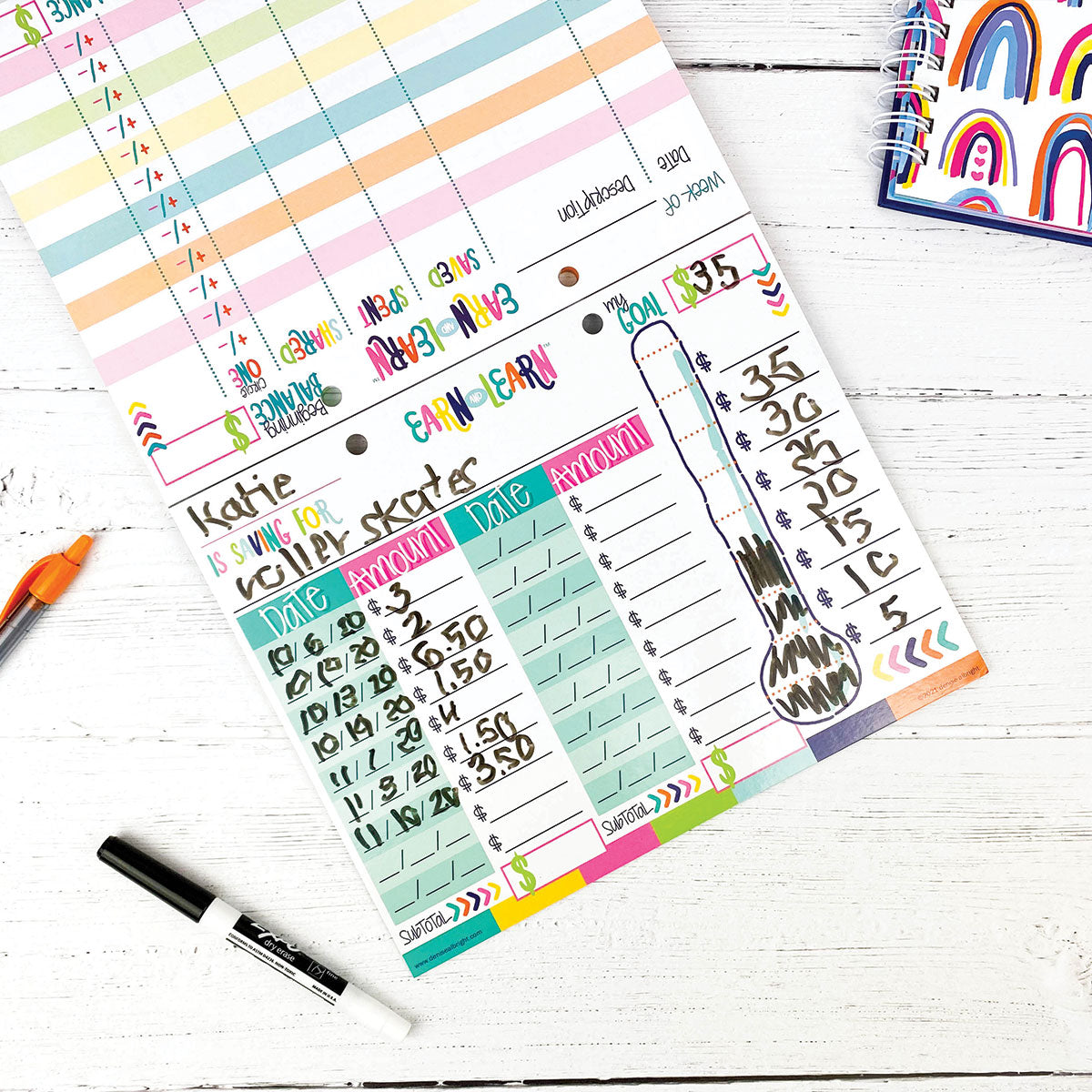 Earn & Learn® Kids' Bloomin' Colors Chore Chart Pad