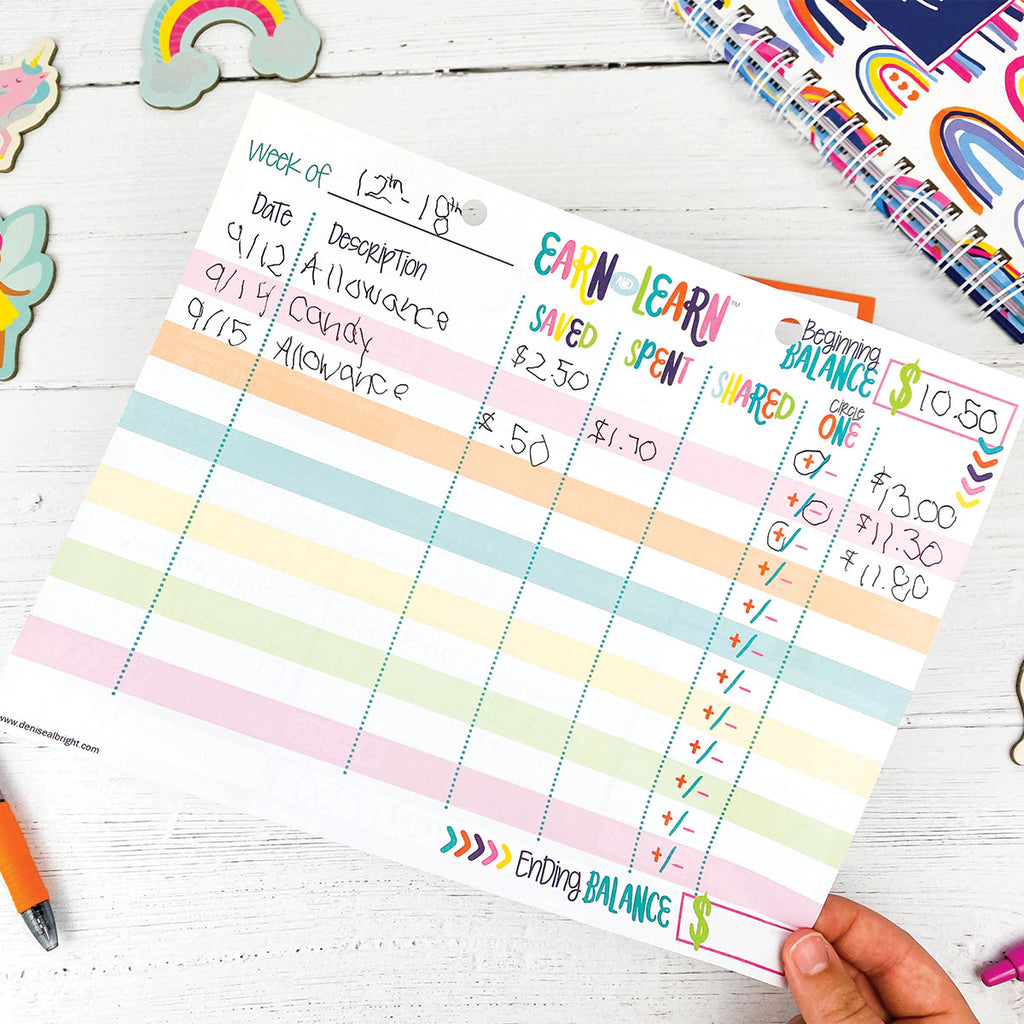 Earn & Learn® Kids' Bloomin' Colors Chore Chart Pad