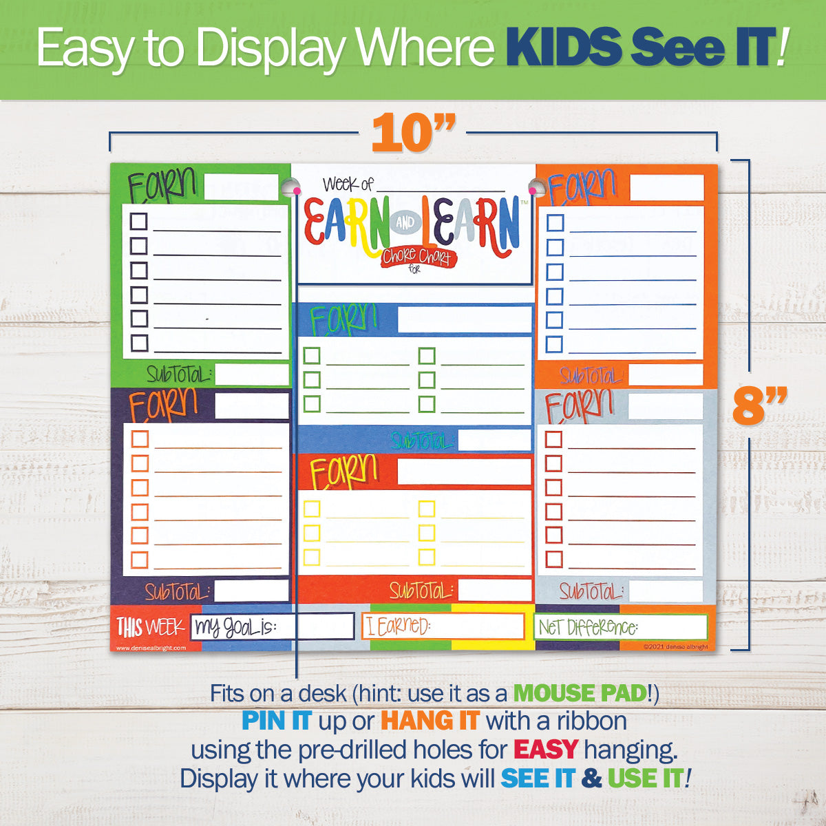 Earn & Learn® Kids' Kickin' Colors Chore Chart Pad