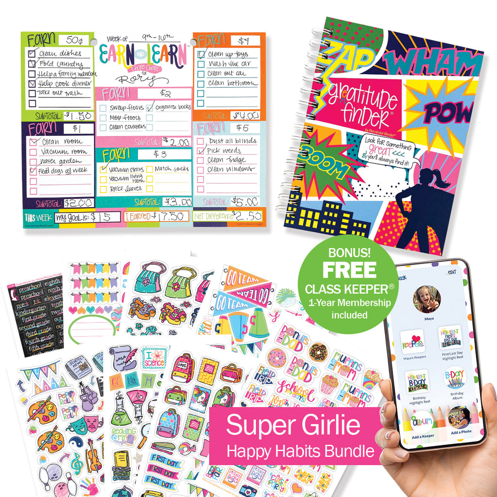 Happy Habits Bundle for Kids | Chore Chart, Gratitude Journal & Stickers