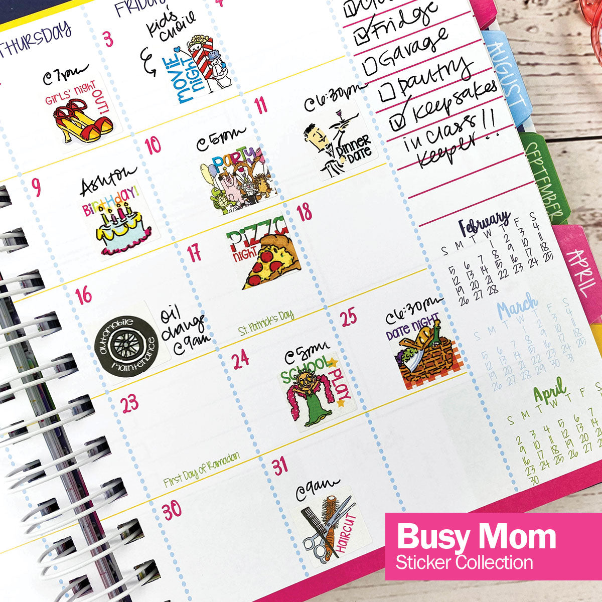 Busy Mom Planner Stickers