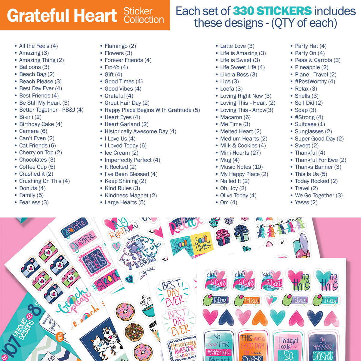 Grateful Heart Gratitude Journal Stickers