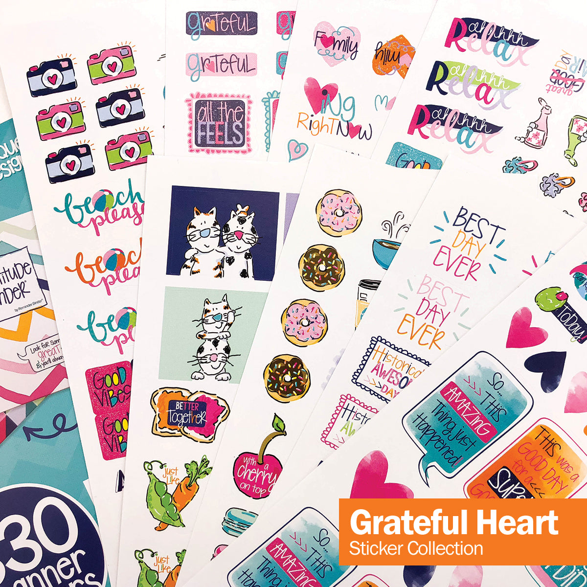 Grateful Heart Gratitude Journal Stickers