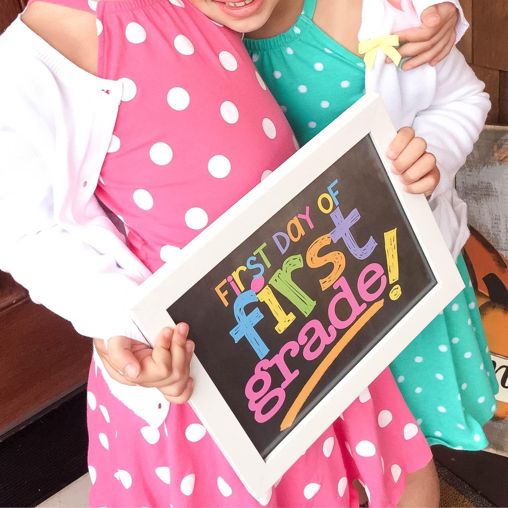 back to school photo prop - pastel, girl, grade, school, first day of school, last day of school, pictures, preschool-college