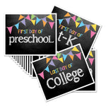Set of 'First Day of' and 'Last Day of' milestone signs for preschool, t-k, and college.