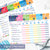 Colorful hand washing chart with check boxes on a white background