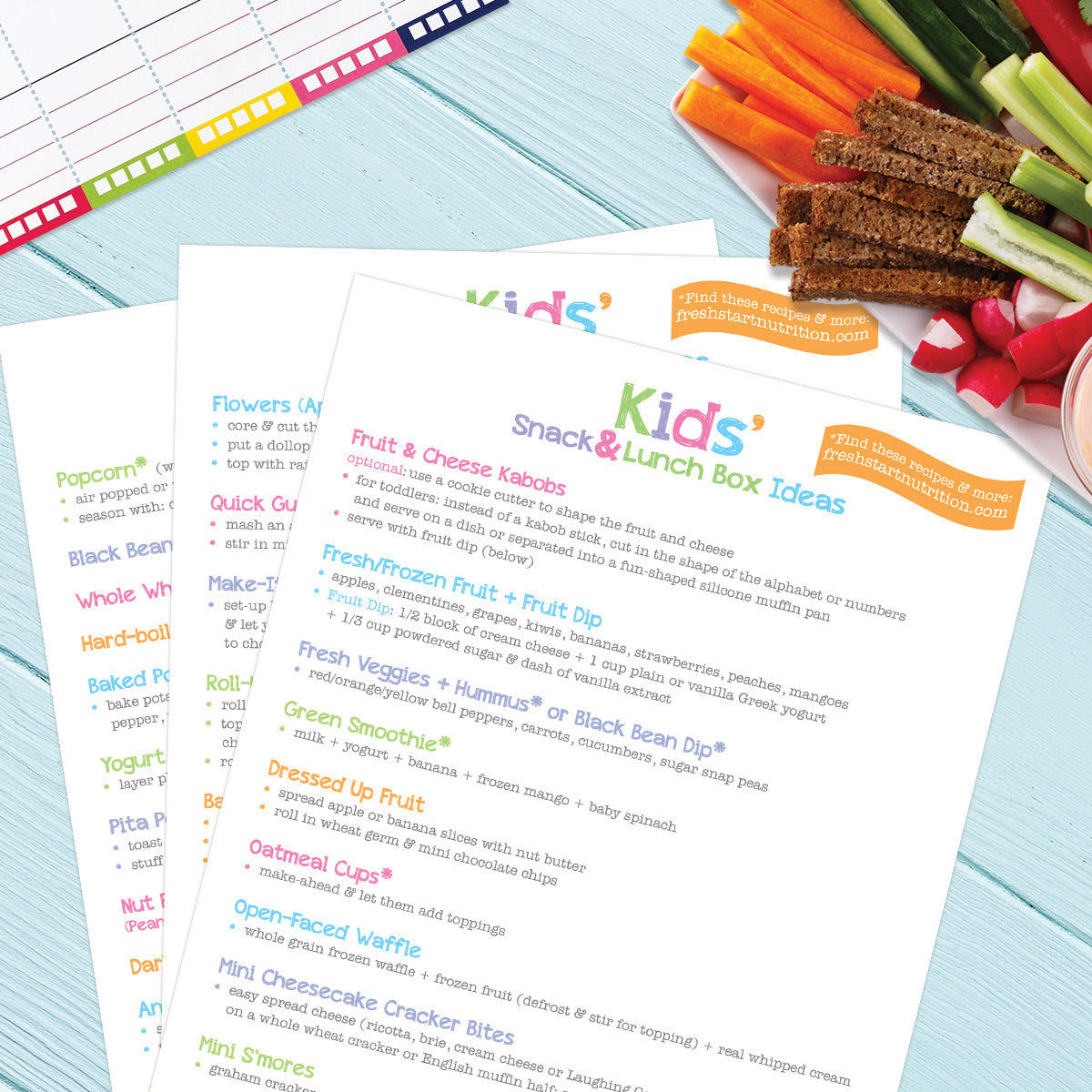 Printable 29 Healthy Kids Snack Recipes | Print-ready, Delivered Instantly