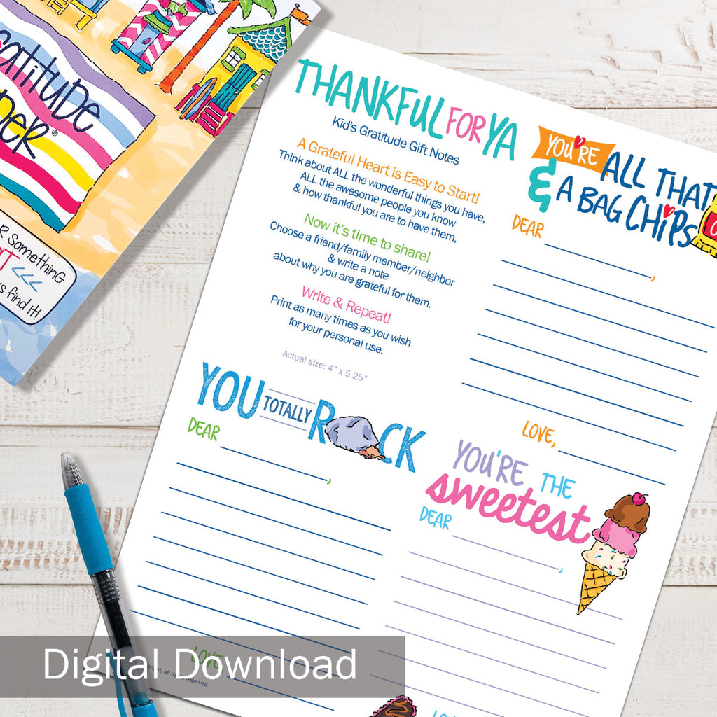 Printable Kids Thankful for Ya Cards | Print-ready, Delivered Instantly