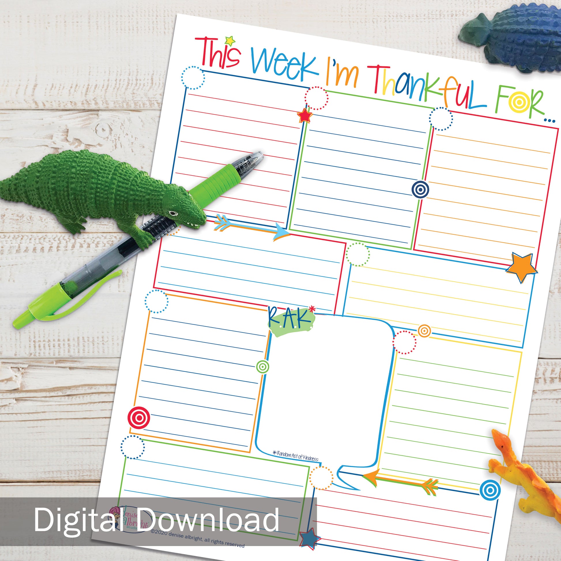 Printable Kids Gratitude Worksheet | Print-ready, Delivered Instantly